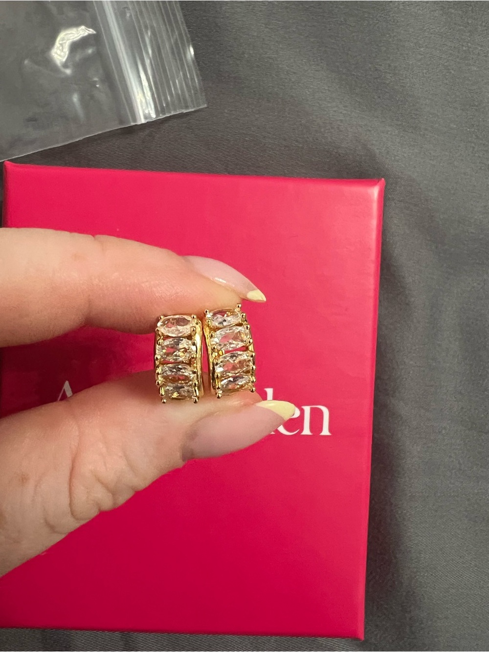 ADINA EDEN CZ Huggie Earrings
